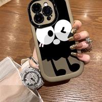 Dessin animé bouffée Big Eye Briquettes pour iPhone 14/15/11ProMax Oppo/Honor 200/Viv XR étuis pour téléphone portable TPU galvanoplastie poignée de téléphone