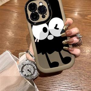 Phim hoạt hình Puff Big Eye bánh cho <span class=keywords><strong>Iphone</strong></span> 14/15/11Promax Oppo/Honor 200/viv XR điện thoại di động Trường hợp <span class=keywords><strong>TPU</strong></span> Electroplate điện thoại Grip - Product Image 6