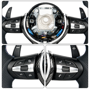 Volante in Fibra di Carbonio Premium Personalizzato con Impugnature Perforate per <span class=keywords><strong>BMW</strong></span> Serie <span class=keywords><strong>E</strong></span> F X1 X3 <span class=keywords><strong>X5</strong></span> - Product Image 4