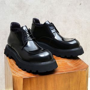 Latest Summer Autumn Trendy Men's Cowhide Lace-up <b>Pointed</b> <b>Toe</b> Shoes <b>Flat</b> Sole Waterproof Breathable Lightweight Business - Product Image 4