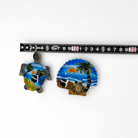 Aimant de réfrigérateur personnalisé OEM d'usine en résine 3D gaufrée, thème Tortue de mer de Corse, Coquillage, Plage tropicale, Aimant touristique