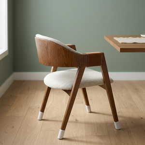 Modern Teak Wood Eco-Friendly Durable <b>Dining</b> Chair Upholstered <b>Armchair</b> Backrest Minimalist Design for Hotel Apartment Indonesia - Product Image 2
