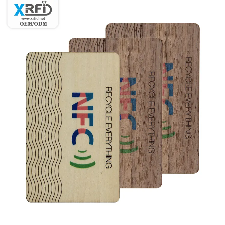 Porta biglietti da visita Nfc con supporto per carte di credito e porta carte di credito in legno a forma di metallo