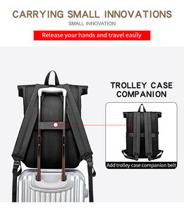 <b>17</b> <b>Inch</b> Anti-theft Geometric Travel <b>Laptop</b> <b>Backpack</b> Unisex Waterproof Daypack Nylon Rolltop School Hiking Camping <b>Backpack</b> - Product Image 3