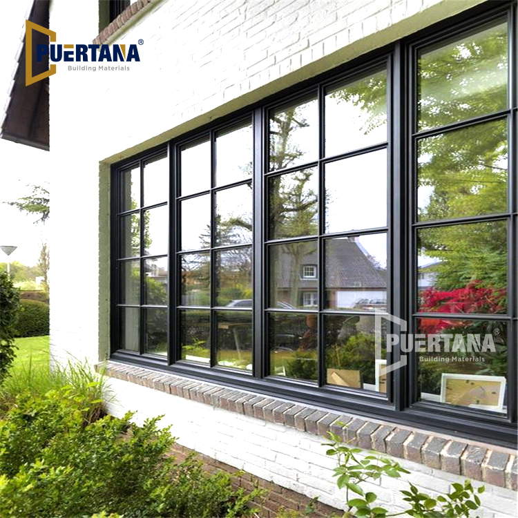 Crittall Style Industrial Old Steel Look Window Design Slimline finestra a battente con telaio sottile in alluminio termicamente rotto per la casa