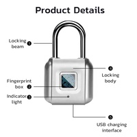 Cadenas Antivol Intelligent Biométrique Kadonio Vente en Gros Chine à Reconnaissance Rapide par Empreinte Digitale Tactile Unique
