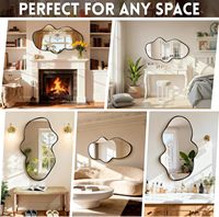 Modern High Quality Irregular Cloud Shaped Metal Framed HD Glass Wall Mirror for Entryway Living Room Home Interior Decoration