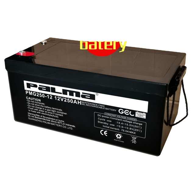 Palma 12V Deep Cycle Gel Sealed Lead Acid AGM Battery 250Ah VRLA for Alarm System Home Appliances Solar UPS & Power Tools