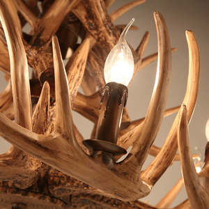 Plafonnier suspendu Vintage à la forme d'un <span class=keywords><strong>cerf</strong></span>, composé <span class=keywords><strong>de</strong></span> résine, design créatif créatif moderne, éclairage d'intérieur, luminaire décoratif <span class=keywords><strong>de</strong></span> plafond, idéal pour un Bar ou un café - Product Image 4