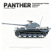 Tanque Mediano Alemán Panther Ausf.G Versión Tardía de la Segunda Guerra Mundial, Juguete de Construcción de Soldados Unisex de Plástico ABS para Mayores de 14 Años