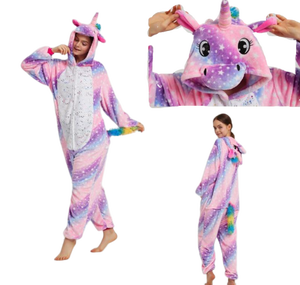 Pijamas informales de dibujos animados de unicornio y leopardo para mujeres y niños, mono de verano, ropa de salón Kigurumi, camisones, patrón de <span class=keywords><strong>disfraz</strong></span> - Product Image 2