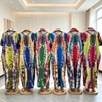 Nouvelle Robe Longue Ample Imprimée Dashiki Kaftan pour Femmes Africaines Grande Taille à Manches Courtes Style Abaya Tendance