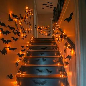 Halloween Atmosphère Tridimensionnelle LED Violet Vert Lumière Chauve-Souris Araignée Partie Fenêtre Disposition Mur Promotionnel Fête Fournitures - Product Image 1