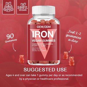 Gomitas de Hierro de Marca Privada OEM ODM <span class=keywords><strong>para</strong></span> la Salud Sanguínea y Energía, Precio de Fábrica al por Mayor, Fórmula Personalizada, Caramelos Veganos de Pectina - Product Image 3