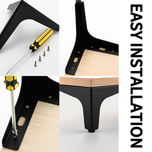 Noir Durable Stable Triangle Coin En Métal En Acier Cuisine Table Lit Canapé Jambes Armoire Jambes - Product Image 5