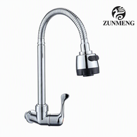 Robinet de cuisine mural moderne ZUNMENG, monocommande thermostatique, construction en plastique poli, valve en céramique