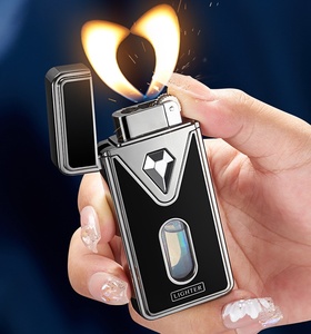 Encendedor de cambio de tres fuegos creativo, rueda de molienda, doble fuego abierto, interruptor de un botón, encendedor de <span class=keywords><strong>Gas</strong></span> portátil de impacto directo - Product Image 3
