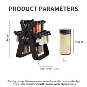 Étagère robuste à plusieurs niveaux 360 °   Étagère à épices rotative avec bocaux en verre pour herbes <span class=keywords><strong>et</strong></span> épices, organisateur de rangement pour comptoir de cuisine - Product Image 4