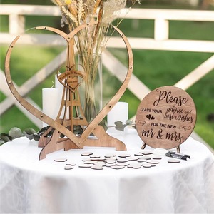 Livre d'or de mariage en forme de coeur en acrylique avec support Idée cadeau de décoration de mariage populaire - Product Image 2