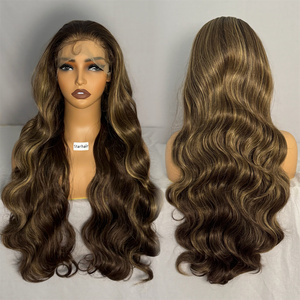 Perruque synthétique Lace Front avec mèches Ombré, ondulations souples, résistante à la chaleur, pour femmes noires, usage quotidien - Product Image 5