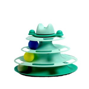 Ekstra küçük boyutu kedi pikap oyuncaklar 4-Tier renkli kovalamaca topları ile kaydırıcı ray pikap kedi kule oyuncak - Product Image 4