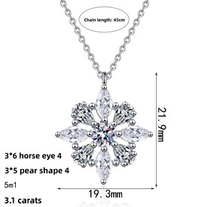 Collier ELAN en moissanite cœur flocon <span class=keywords><strong>de</strong></span> neige 1 carat, pendentif hexagonal en argent sterling S925 pour femme, <span class=keywords><strong>testeur</strong></span> <span class=keywords><strong>de</strong></span> <span class=keywords><strong>diamant</strong></span> GRA réussi - Product Image 5