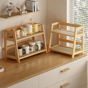 Estante de doble capa, organizador de almacenamiento de <span class=keywords><strong>escritorio</strong></span>, estante de exhibición para mesa, decoración del hogar, 2 niveles para encimera, hogar, cocina, <span class=keywords><strong>escritorio</strong></span> de oficina - Product Image 3