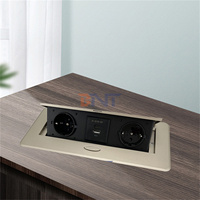 Usine 13A Royaume-Uni Dubaï Standard Multimédia Noir Argent Alliage de zinc Amortisseur Pop up Table de conférence USB Données Prise électrique