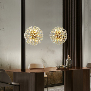 Lámpara Colgante LED de Hierro de Estilo Nórdico Moderno, Altura Ajustable, Acabado Dorado, Múltiples Tamaños (30-60cm), Lámpara de Techo para Sala de Estar/Comedor - Product Image 2