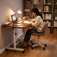Bureau portable pliable en bois, ergonomique, réglable en hauteur, convertible, pivotant, durable et écologique pour ordinateur portable