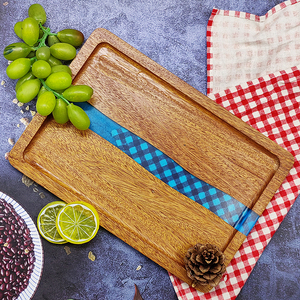 Nhà Máy Bán Buôn Nhựa Epoxy Phục Vụ Khay Nhựa Keo Gỗ Bằng Gỗ Platter Với Nhựa Nghệ Thuật - Product Image 5