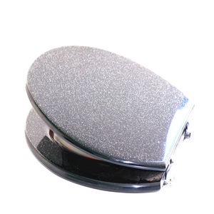 Siège de toilette en bois moulé de forme ronde à paillettes de bonne qualité - Product Image 4