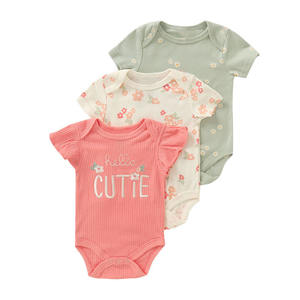 Hayi baju kodok kasual bayi, Jumpsuit bayi baru lahir lengan pendek, pakaian merangkak, warna-warni, kartun bordir, desain 'Fart', rajut - Product Image 5