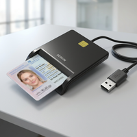 Lecteur de cartes à puce USB portable ISO7816 à insertion verticale, niveau 1 EMV, pour paiement par carte de crédit, carte d'identité, carte SIM, ATM et bancaire