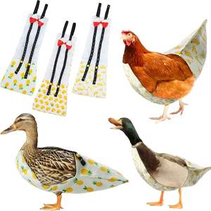 XS - L Caneton Poulet <span class=keywords><strong>Couche</strong></span> <span class=keywords><strong>Lavable</strong></span> Réutilisable Oie Vêtements Ferme Pet Couches Noeud Papillon Canard Couches Fournitures pour Volaille - Product Image 2