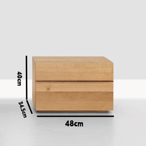 <span class=keywords><strong>Table</strong></span> de chevet en noyer noir massif Tatami |   Armoire de rangement de chevet à profil bas |   <span class=keywords><strong>Table</strong></span> de chevet assortie au lit au sol - Product Image 2
