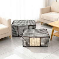 Sac de rangement portable 75L pour literie avec fermeture éclair, grand espace de rangement avec fenêtre pour vestes, pantalons et textiles de maison