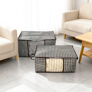 75L Xách Tay Closet <span class=keywords><strong>Organizer</strong></span> <span class=keywords><strong>Bag</strong></span> Với Dây Kéo Thêm Lưu Trữ Lớn Với Cửa Sổ Cho Áo Khoác Quần & Nhà Dệt May - Product Image 6