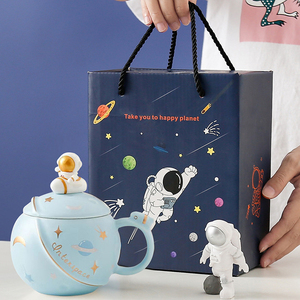 Nordic Style <b>Gift</b> <b>Box</b> Cartoon Rocket Planet Space Astronaut Water <b>Large</b> Capacity Ceramic Coffee Cute Breakfast Milk Mug - Product Image 6