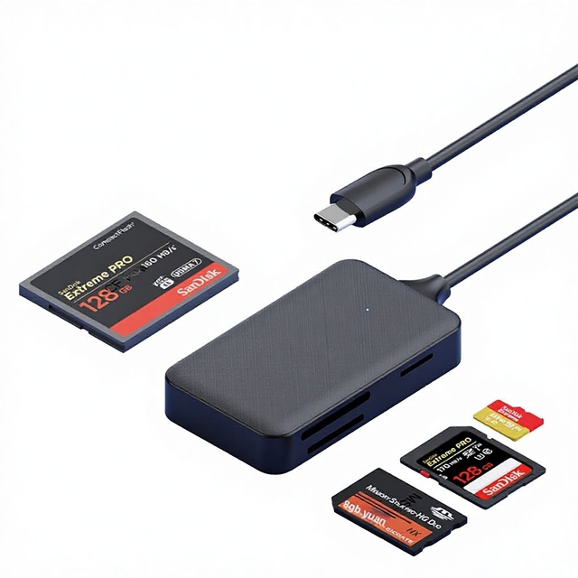 Type-C USB3.0 High-Speed Four-in-One Card Reader for Mobile Phone & Computer Supports SD/TF/MS/CF External OTG Cable