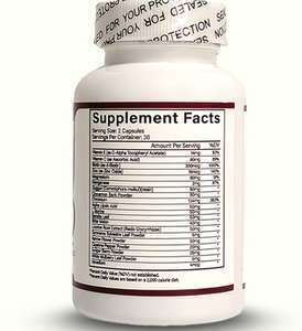 Complément alimentaire à base de plantes pour le soutien immunitaire et la régulation du taux de glucose sanguin chez l'adulte, avec logo personnalisé, à base de cannelle, de melon amer, de chrome, de mûrier et d'acide alpha-lipoïque. - Product Image 2