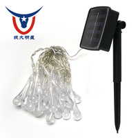 Guirlandes lumineuses LED solaires en forme de goutte d'eau, fil transparent, pour extérieur, jardin, mariage, fête, OEM ODM