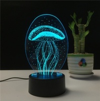 Décoration de la maison 16 couleurs RGB LED lumière créative bricolage acrylique 3D Illusion vacances cadeau lampe de table veilleuse