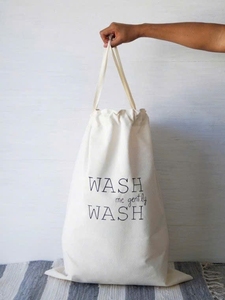 Bolsa de lavandería de poliéster para hotel, bolsa de lavandería para ropa, bolsa reutilizable de lino y algodón blanco, suave para la ropa. - Product Image 3