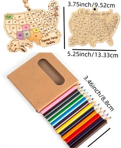 Mappa degli Stati Uniti in Legno da Viaggio, Ornamento Personalizzabile con Colori degli Stati, Souvenir per Vacanze, Decorazione da Parete - Product Image 4