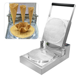 Machine professionnelle électrique pour gaufres, cornets de crème glacée et crêpes, avec plaque antiadhésive - Product Image 1