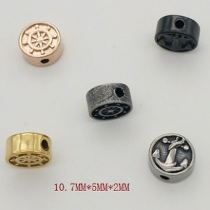 Separador de acero inoxidable redondo con forma de ancla Yunnique para la fabricación de pulseras y accesorios de joyería - Product Image 3