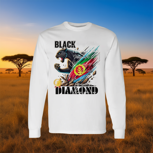 Camiseta de Manga Larga con Diseño de la Bandera de Eritrea en Diamante Negro, Camiseta Gráfica de Algodón Premium para Hombre - Product Image 3