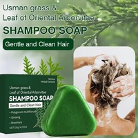 Savon Solide Artisanal Anti-Pelliculaire à l'Huile d'Usman Biologique et aux Herbes, Marque Blanche, Nettoyant Capillaire Hydratant et Régulateur de Sébum
