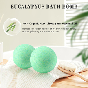 Bomba da Bagno all'Olio Essenziale di Eucalipto a Marchio Privato, Prodotti per la Cura del Corpo, Rilassante per i Nervi con Olio di Tè Verde - Product Image 3